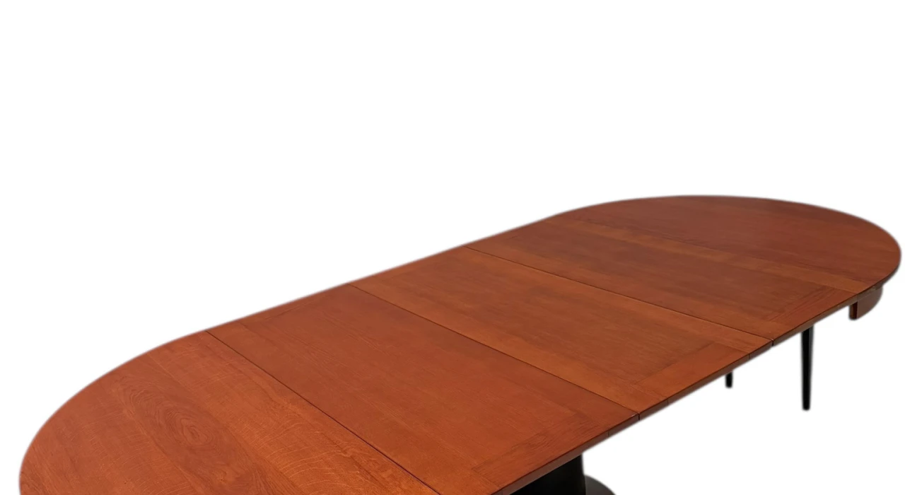 Art Deco Modernist Round Extendable Dining Room Table by Hendrik Wouda, 1931